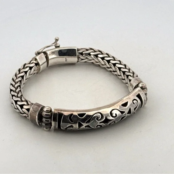 Artisan Handmade Sterling Silver Braided Bracelet 72.7g - Picture 2 of 10